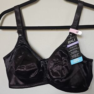 Bali Cool Comfort Classic Support Black Satin Wirefree Bra 40D NWT